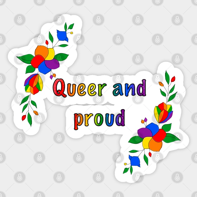 Queer and proud floral design Sticker by designedbyeliza